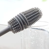 Kubek silikonowy szczotka kubek Scrubber środek do czyszczenia szkła narzędzie do czyszczenia kuchni długi uchwyt napój kieliszek do wina butelka szklana kubek szczotka do czyszczenia 5